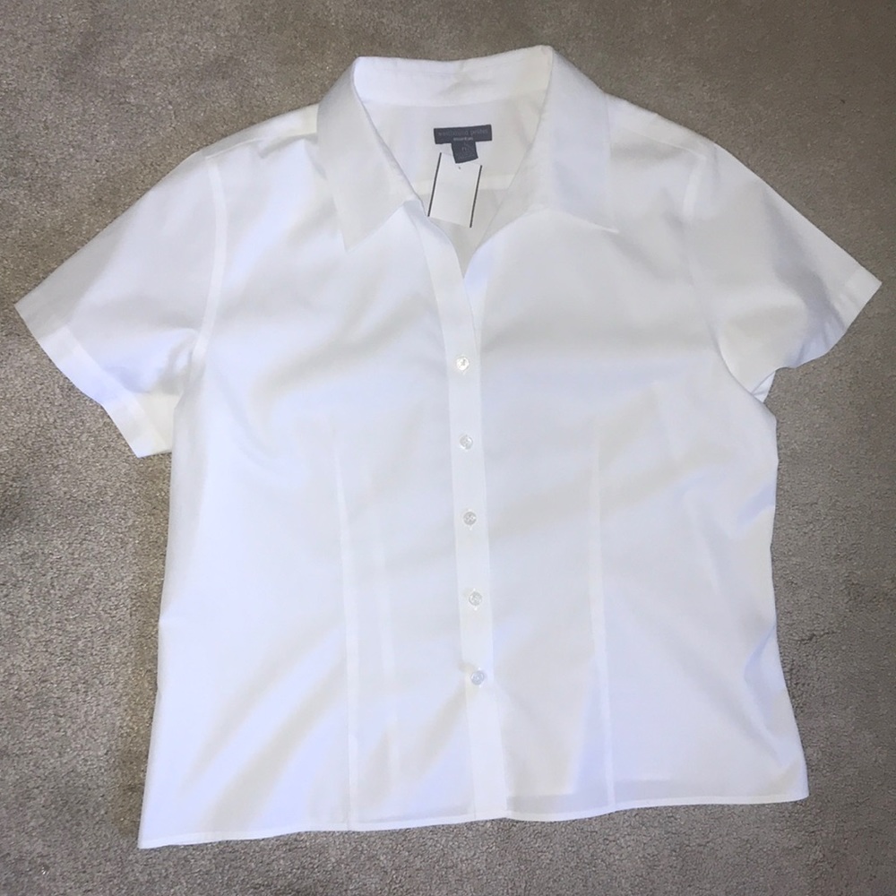 white petite dress shirt